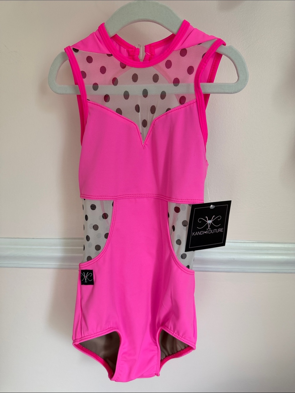 KANDI KOUTURE CUT OUT THE DRAMA LEOTARD NEON PINK